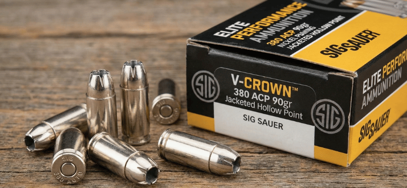 Sig Sauer V Crown 380 Acp 90gr Jacketed Hollow Point Ammo